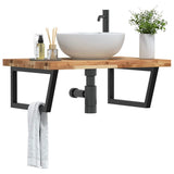 Basin Shelf Wall Mounted Steel and Solid Wood Acacia 3302943