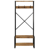 ZNTS Clothes Rack 80x40x190 cm Solid Rough Wood Mango 4015961