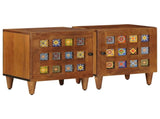 Bedside Cabinet 2 pcs Brown 40 x 33 x 46 cm Solid Mango Wood 4018221