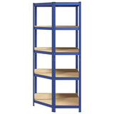 5-Layer Corner Shelf Blue Steel&Engineered Wood 4016964