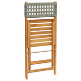 Bistro Set Grey Solid Acacia wood Small Foldable Bistro Set 3281743