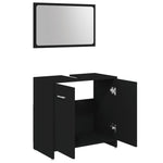 ZNTS 3 Piece Bathroom Furniture Set Black Engineered Wood 3056908
