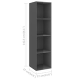 Wall-mounted TV Cabinets 4 pcs High Gloss Grey Engineered Wood 3079897