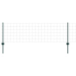 Fence with Posts Green 0.6 x 10 m Steel 3335997