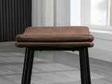 Breakfast Bar Stools Set of 2, Microfibre Upholstered Barstools, Industrial Bar Chairs with Curved T3398P343475