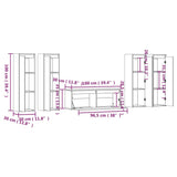 TV Cabinets 5 pcs White Solid Wood Pine 3100210