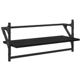 Wall Shelf Set 6 pcs Black Oak 100 x 25 x 30 cm Engineered Wood 882840