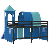 Kids' Loft Bed with Tower without Mattress Blue 80x200 cm 3207097