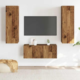 ZNTS Wall Mounted TV cabinets 3 pcs Old Wood Engineered Wood 3328963