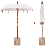 Balinese Parasol with Base Cream and White 190 x 190 x 250 cm 3356881