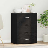 Sideboard with Drawer Black Oak 60 x 39 x 80 cm Engineered Wood 871436