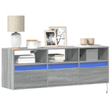 TV Wall Cabinet with LED Lights Grey Sonoma 130x31x45 cm 852346