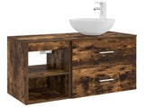 Bathroom Furniture Set 2 pcs Smoked Oak Engineered Wood 3403876