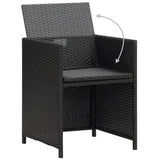 3 Piece Garden Dining Set with Cushions Black 3094301