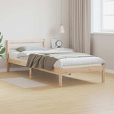 Bed Frame Brown 225.5 x 105.5 x 69.5 cm Solid Pine Wood 869778