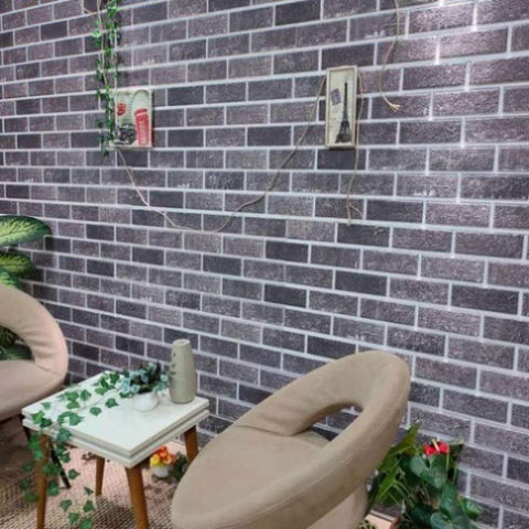 3D Wall Panels with Black & Grey Brick Design 10 pcs EPS 149582