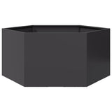Garden Planter Black Hexagon 104x90x45 cm Steel 851129