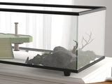 50L Glass Turtle Tank Aquarium with Basking Platform, Easy Drainage, Strip Patch Thermometer T3398P350009