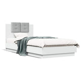 Bed Frame with Headboard White 90x200 cm Engineered Wood 3209940