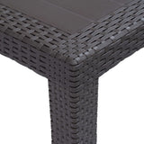 Garden Table Brown 150x90x72 cm Plastic Rattan Look 45606