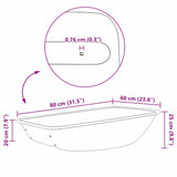 Wheelbarrow Tray Replacement Silver 80 x 60 x 25 cm 42007978