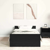 Bed Frame without Mattress Black Oak 90x200 cm Engineered Wood 862365