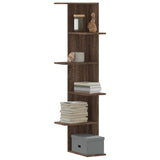 ZNTS Wall Corner Shelf Brown Oak 36.5x36.5x140 cm Engineered Wood 852633