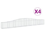 Arched Gabion Baskets 4 pcs 400x30x40/60 cm Galvanised Iron 3145789