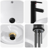 Bathroom Wash Basin Matte Black 44 x 44 x 16 cm Metal 890247