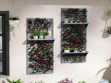 Wall Mounted Plant Stands Set of 2, Fir Wood Flower Stand with Shelves and Slatted Trellis for T3398P325123