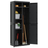 Outdoor Storage Cabinet Black 65x37x165 cm PP 364206