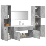 5 Piece Bathroom Furniture Set Concrete Grey Engineered Wood 3324906