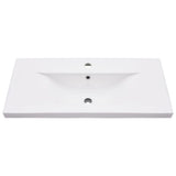 Bathroom Washbasin Frame with Built-in Basin White Iron 3101387