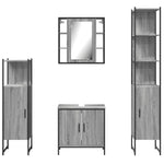 ZNTS 4 Piece Bathroom Cabinet Set Grey Sonoma Engineered Wood 3214773