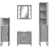ZNTS 4 Piece Bathroom Cabinet Set Grey Sonoma Engineered Wood 3214773