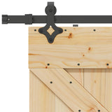 Sliding Door NARVIK Natural and Black 80 x 210 cm 3445230