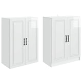 Cabinet Set 2 pcs High Gloss White Engineered Wood 3416947