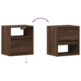 TV Wall Cabinets with LED Lights 2 pcs Brown Oak 41x31x45 cm 852326