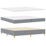 Box Spring Bed with Headboard Light grey 200 x 200 cm Fabric 3339721