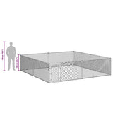170820 Outdoor Dog Kennel Galvanised Steel 4x4x1 m