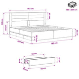 Bed Frame with Storage and Headboard Artisan Oak 180 x 200 cm 3445824
