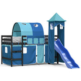 Kids' Loft Bed with Tower without Mattress Blue 80x200 cm 3207097