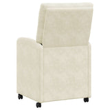 Dining Chairs with Wheels 2 pcs Cream 58 x 67 x 97 cm Velvet 42017873