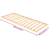 Slatted Bed Base Brown 80 x 190 cm Solid Beech Wood 42015277