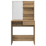 Dressing Table Set with LED Artisan Oak Engineered Wood 3329184