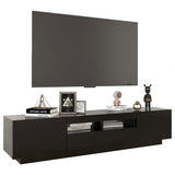 TV Cabinet with LED Lights Black 180x35x40 cm 3081898