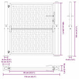 Garden Gate Black 100x100 cm Steel Cross Design 4100999