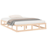 Bed Frame without Mattress 200x200 cm Solid Wood 820816
