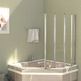 Bath Enclosure 120x140 cm Tempered Glass Transparent 146224