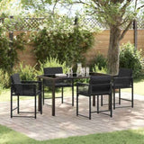 Garden Dining Set 5 pcs Black Poly Rattan 3380746